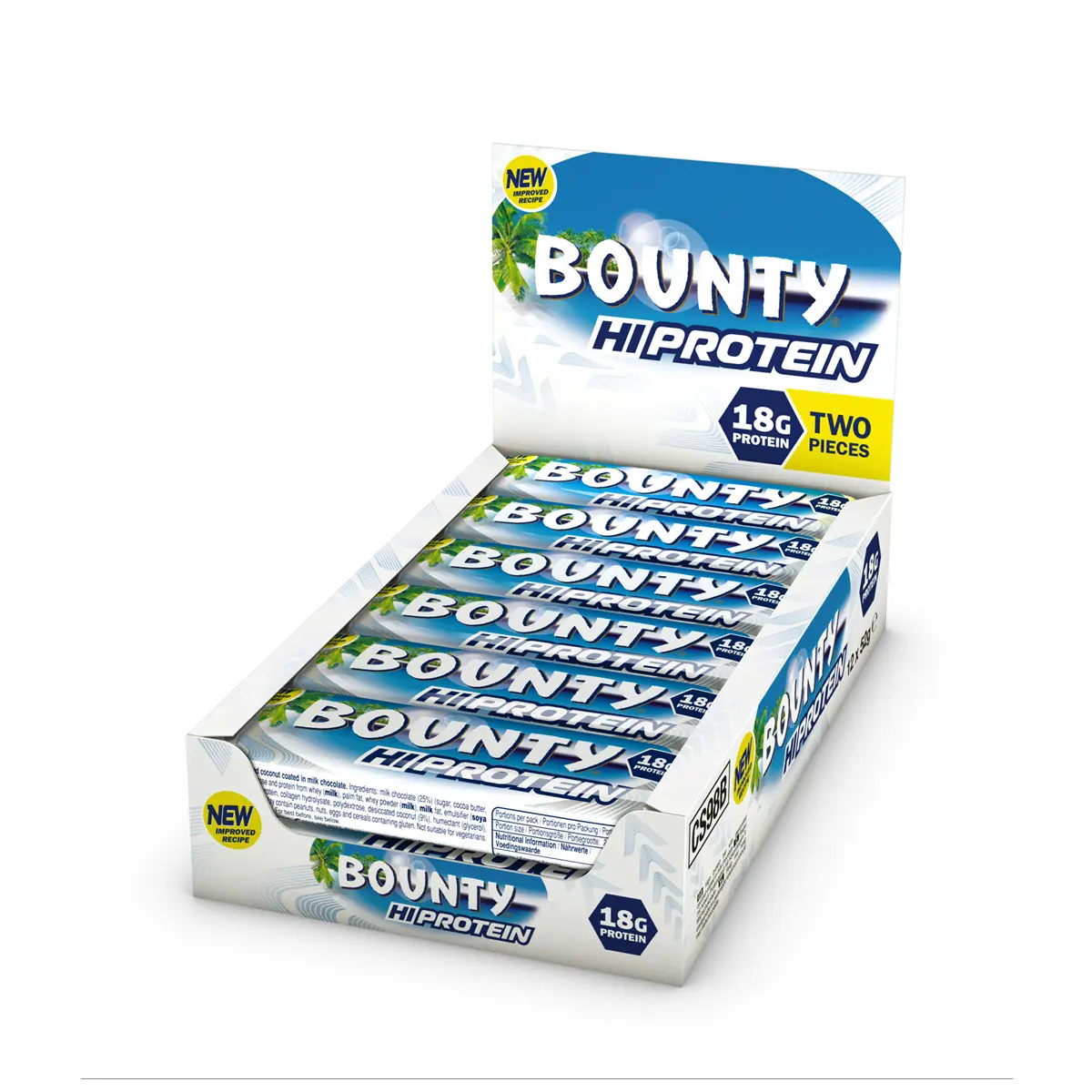 Bounty Protein Bar Coconut 12x52g High Protein Snack Bar