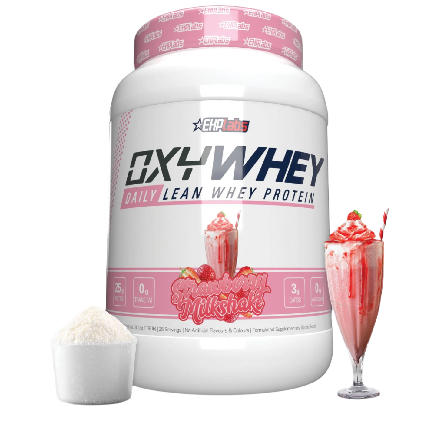 EHP Labs OxyWhey – 910g Strawberry Milk | 25g Protein + Probiotics