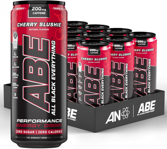 Applied Nutrition ABE All Black Everything Carbonated Cherry Slushie Ready To Drink Pre Workout 330ml