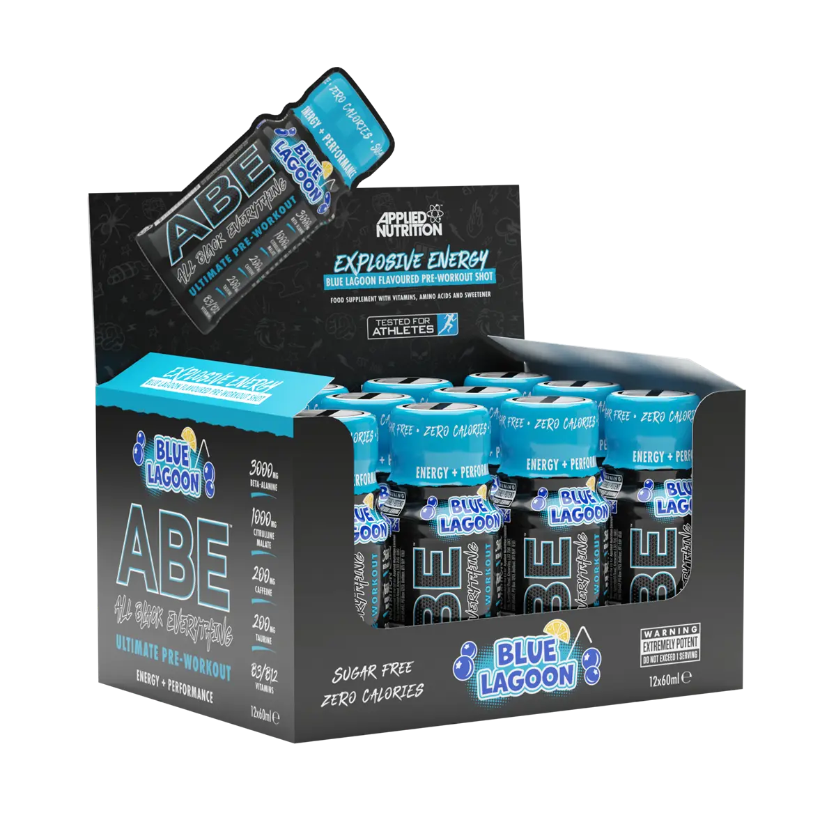 Applied Nutrition ABE Shot Blue Lagoon 12x60ml pre-workout energy shots