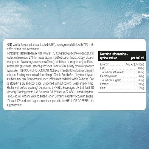HELL Ice Coffee – Vanilla 24x250ml Slim Vanilla