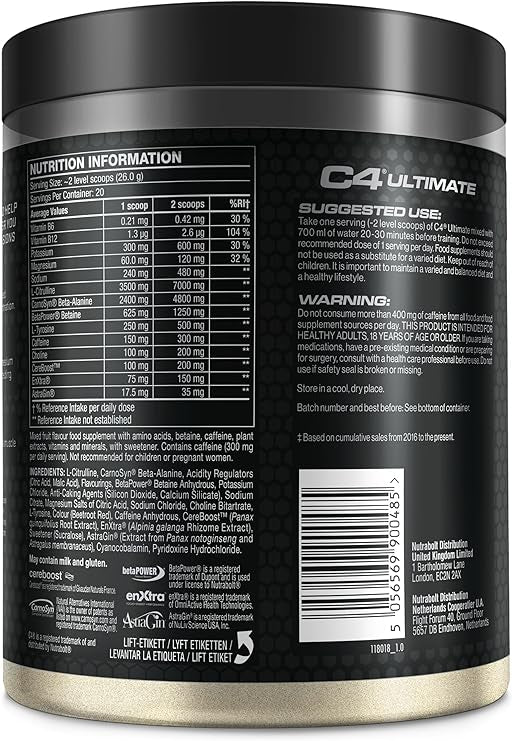 Cellucor C4 Ultimate Pre-Workout 520g – Cosmic Rainbow (20 Servings)