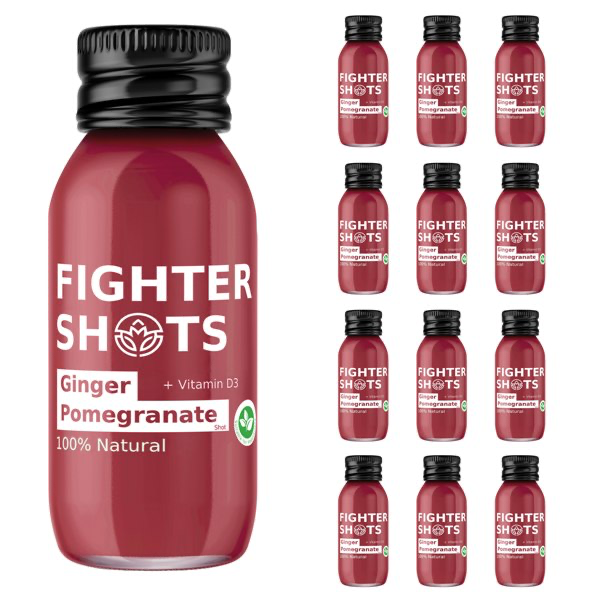 Fighter Shots – Ginger & Pomegranate (12 x 60ml)