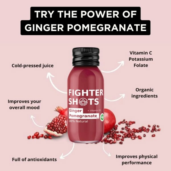Fighter Shots – Ginger & Pomegranate (12 x 60ml)
