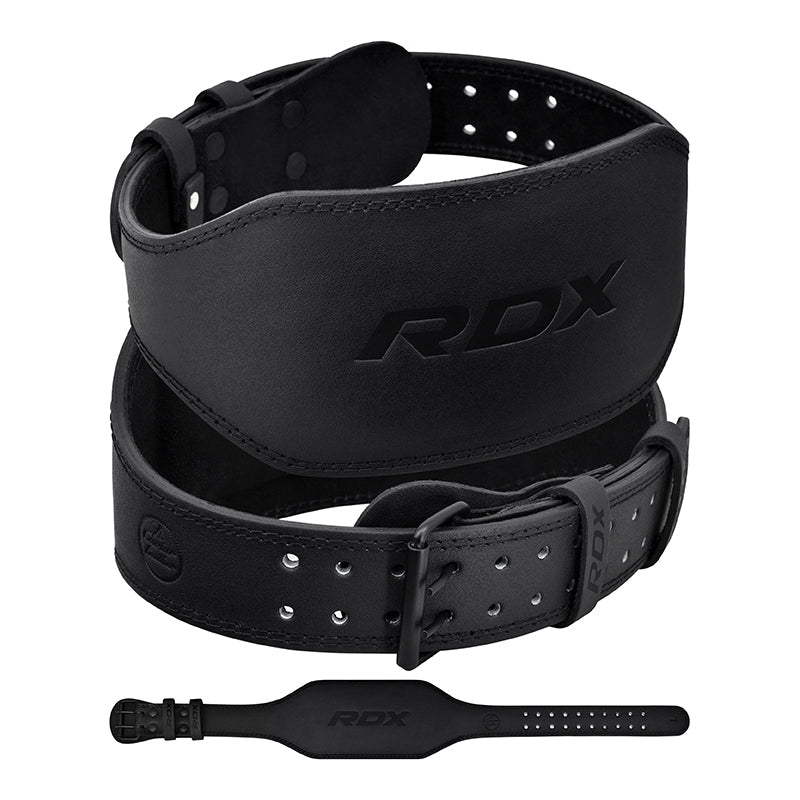 RDX Belt 6" Leather Full Black M Black