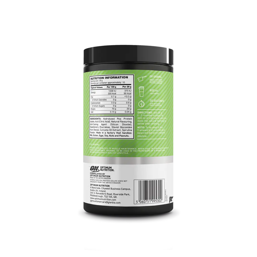 Optimum Nutrition Clear Protein 100% Plant Protein 280g Lime Sorbet