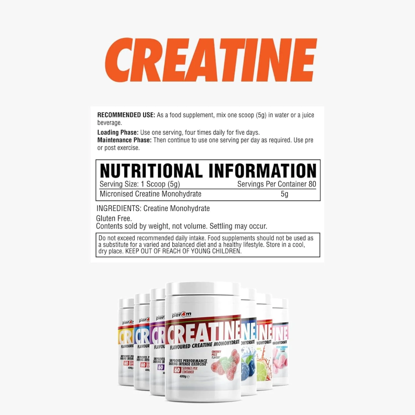 Per4m Creatine 400g-unflavoured
