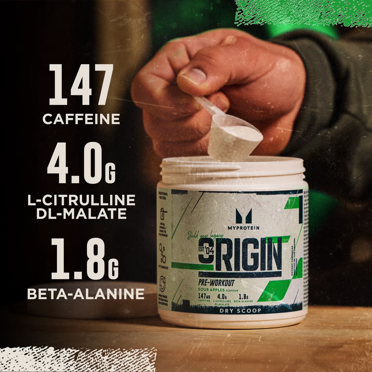 MyProtein Origin Pre-Workout Dry Scoop 288g Sour Apples