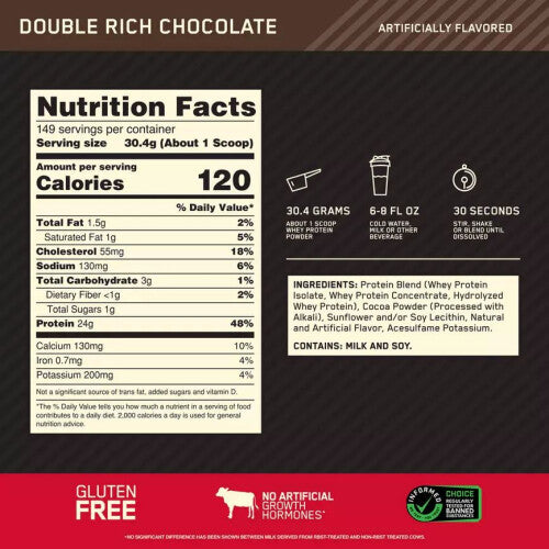 Optimum Nutrition Gold Standard 100% Whey 4.53kg Double Rich Chocolate