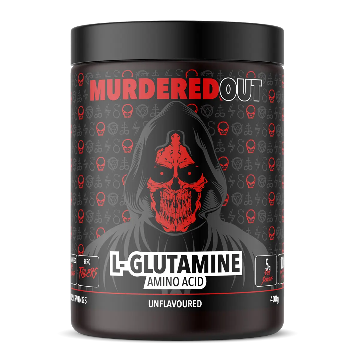 Murdered Out L-Glutamine 400g Pure Unflavoured Glutamine Powder