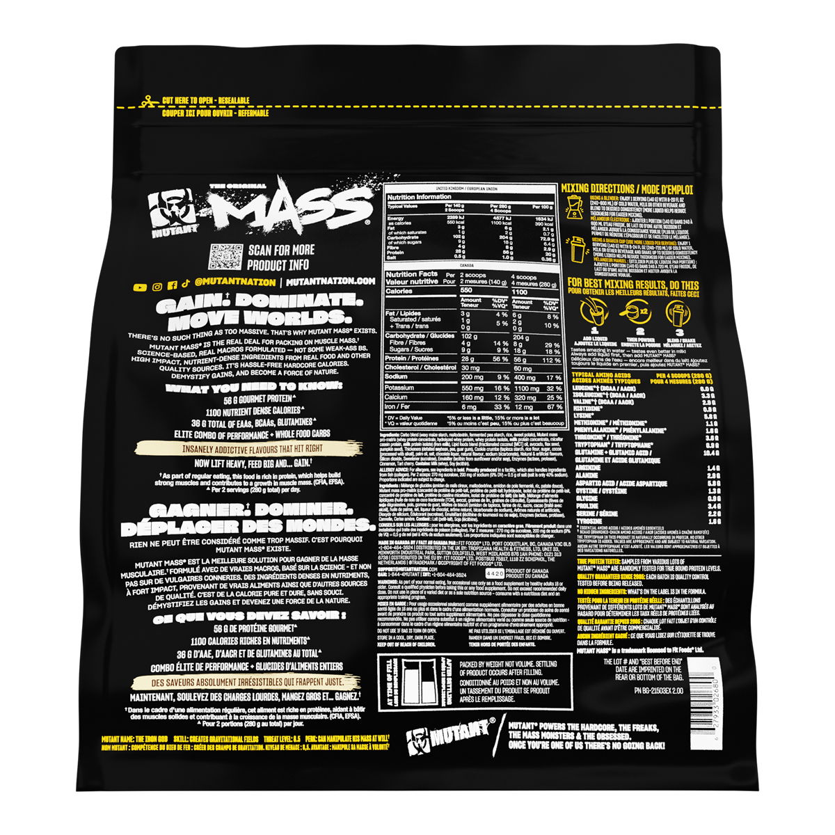 Mutant Mass 2.27kg Triple Chocolate Weight Gainer Protein Powder