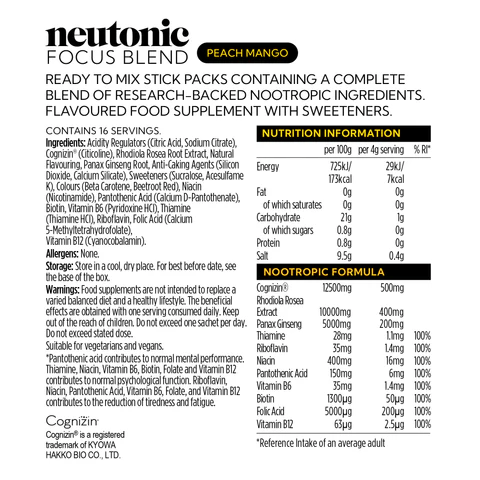 Neutonic Focus Blend 16 Sachets Wild Berry