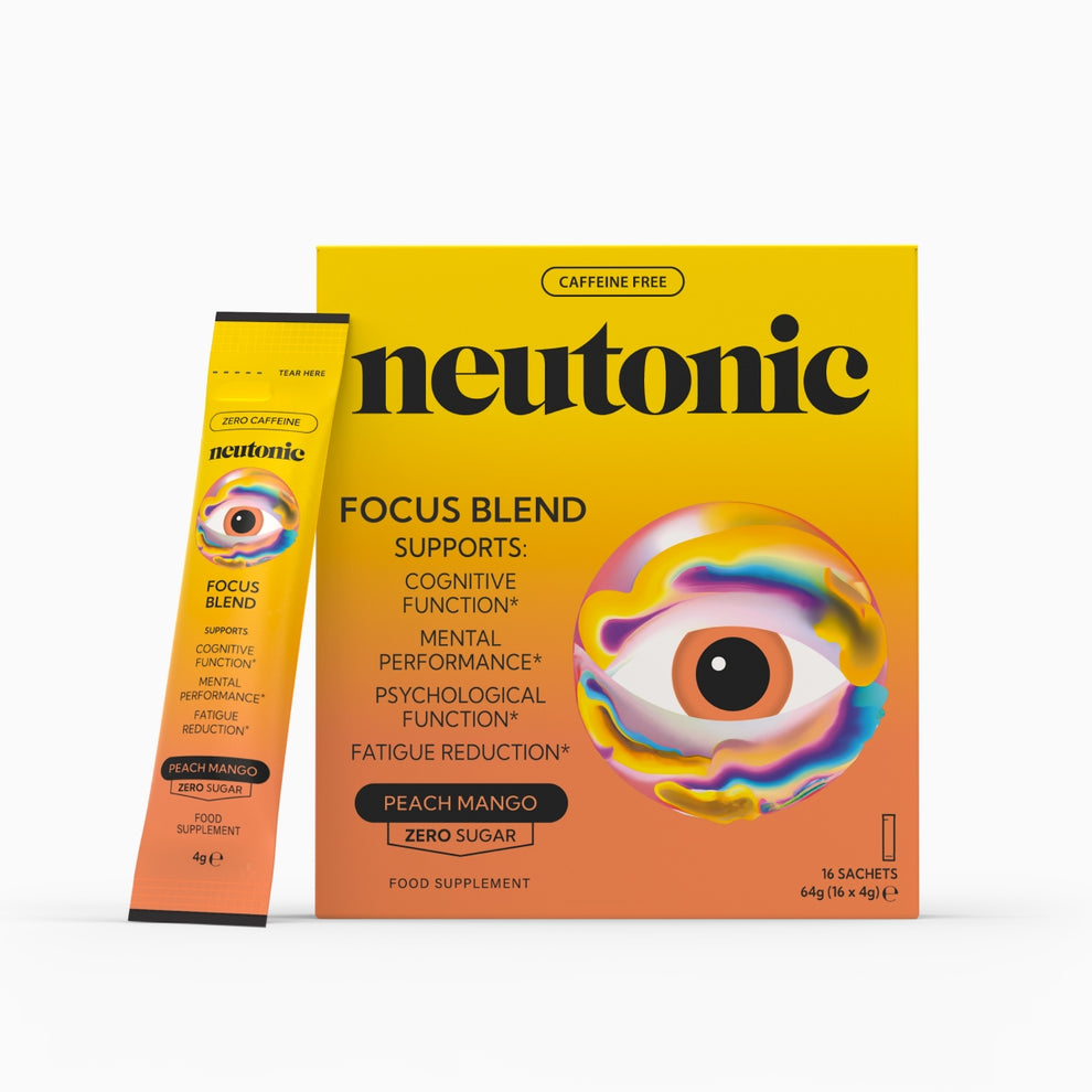 Neutonic Focus Blend Peach Mango 16 Sachets Caffeine Free Nootropic Supplement
