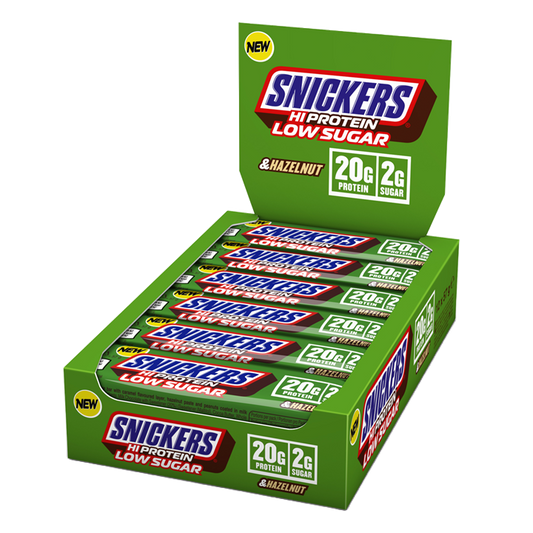 Snickers Low Sugar High Protein Bar Hazelnut Milk Chocolate box