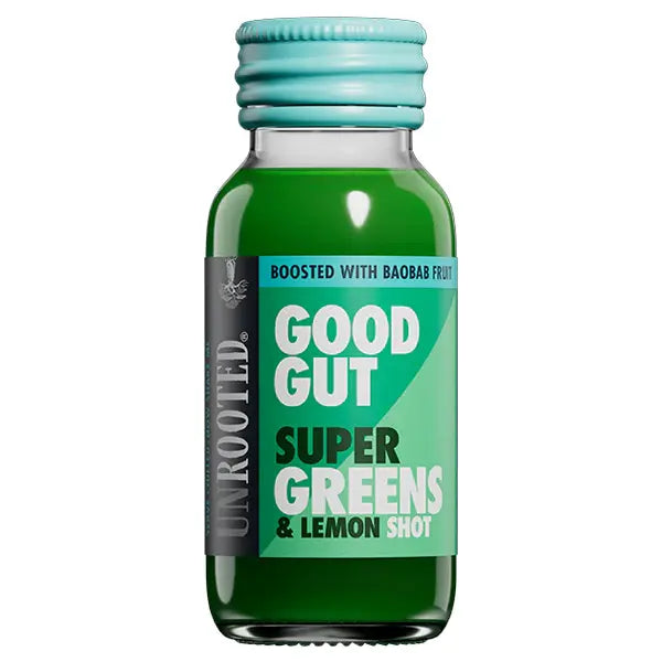 UNROOTED Good Gut Super Greens and Lemon Health Shot 12 x 60ml