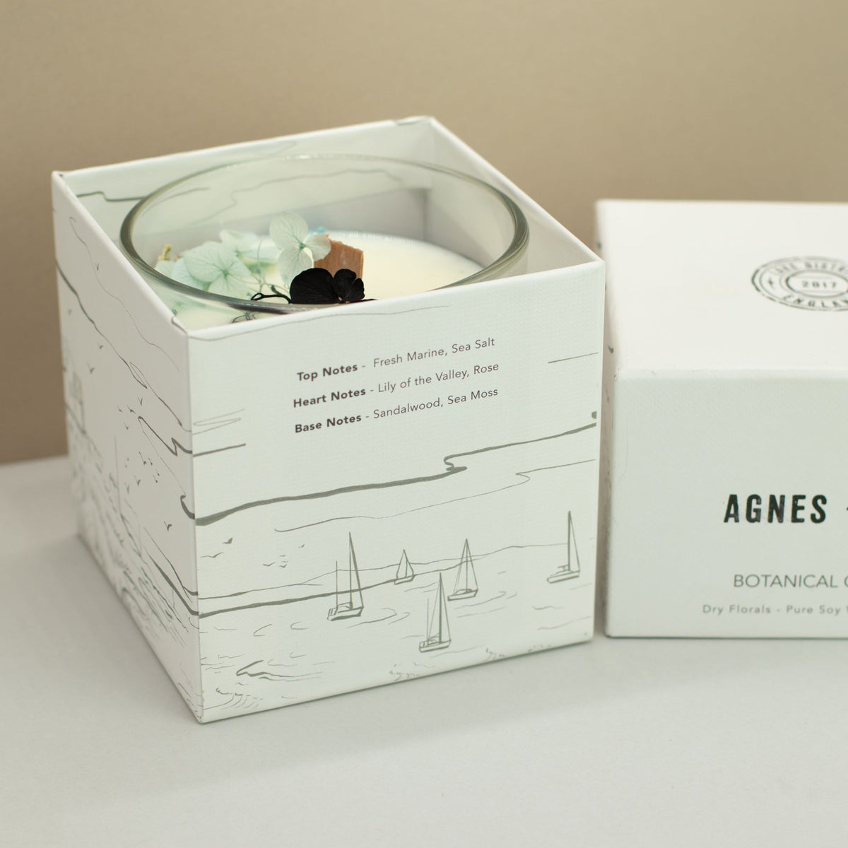 Agnes + Cat Botanical Soy Candle – Sea Salt & Moss