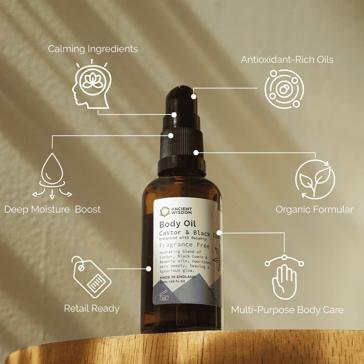 Organic Body Oil – Rosehip (50ml)