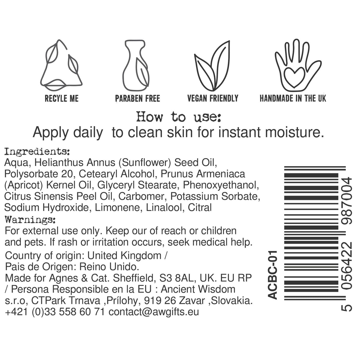 Agnes + Cat Hand & Body Cream – Clementine