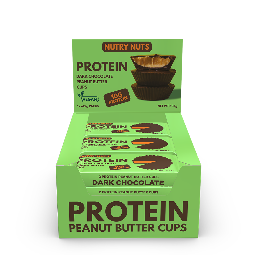 Nutry Nuts Zero Added Sugar Protein Peanut Butter Cups 12x42g White Choc & Pistachio