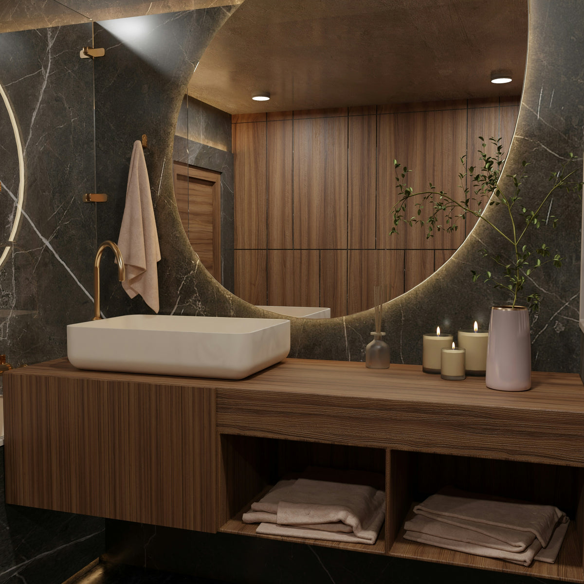 Serene spa bathroom